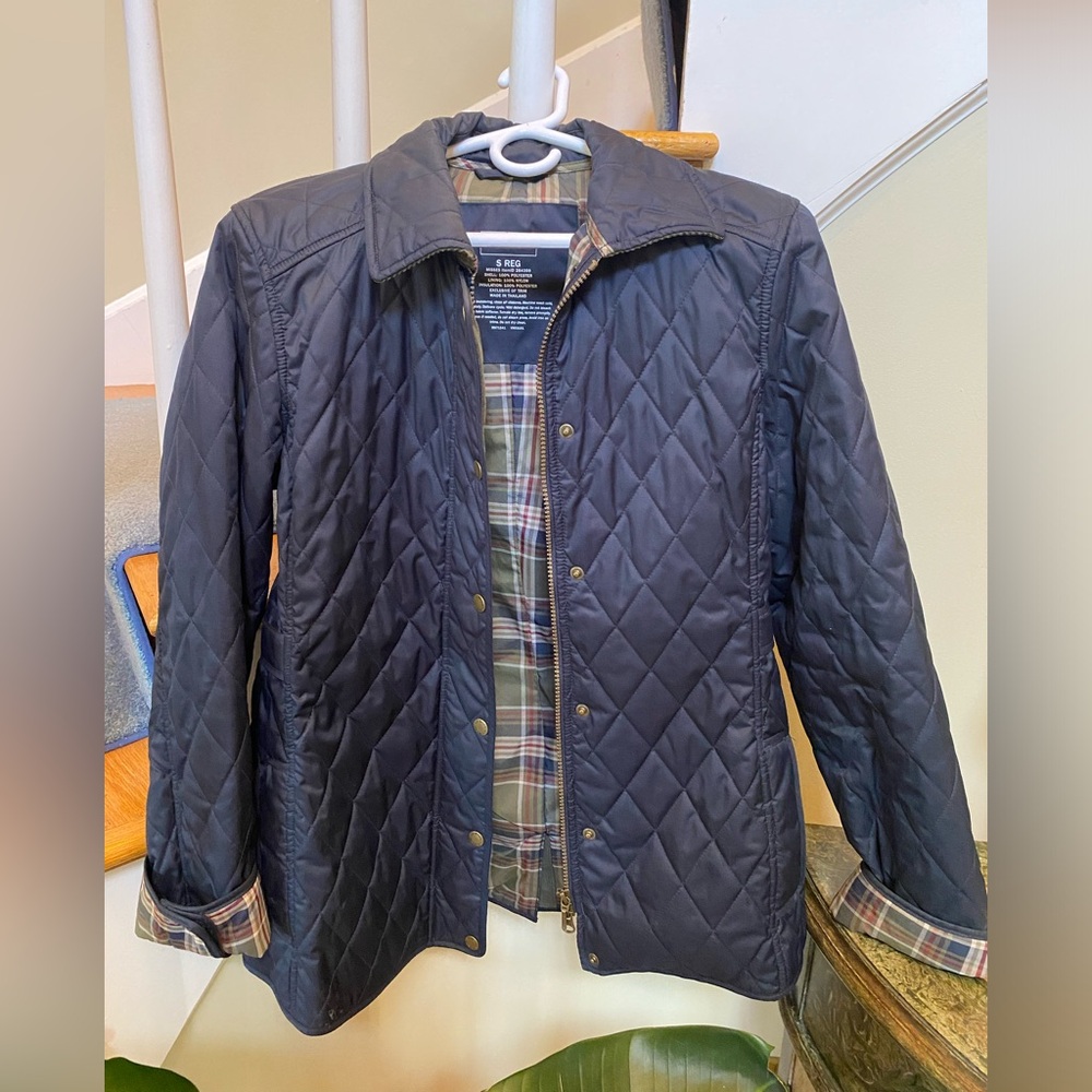 LL Bean Quilted Navy Blue Women’s Barn Jacket